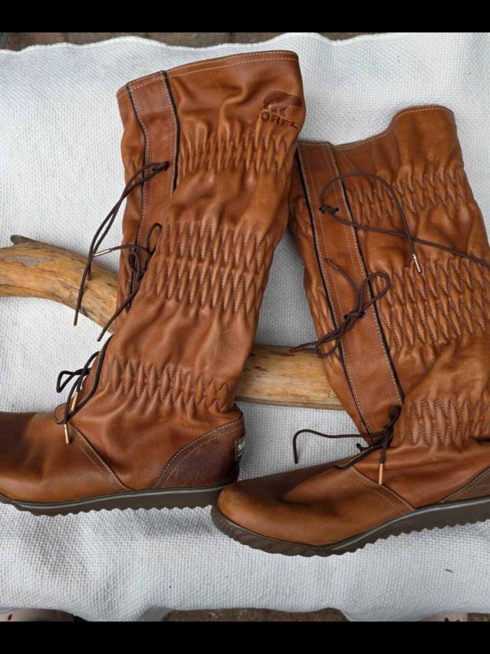 Sorel Firenze tall leather boots tobacco